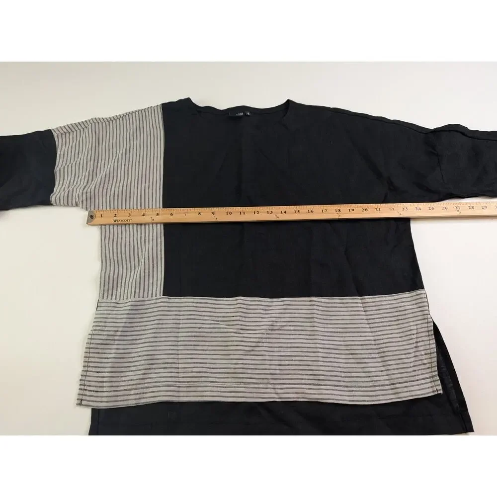 Lisa Bayne Linen Color-blocked Top Size Small - Picture 7 of 9